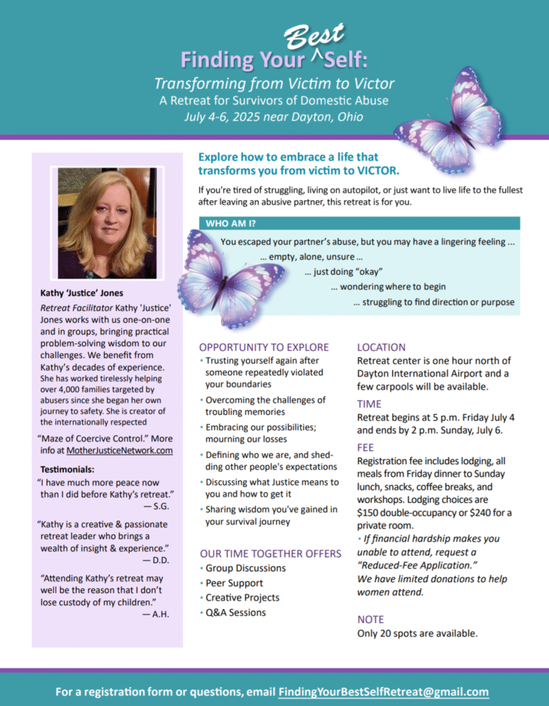 Mother Justice Network | Retreats | Finding Your Best Self | July 2025